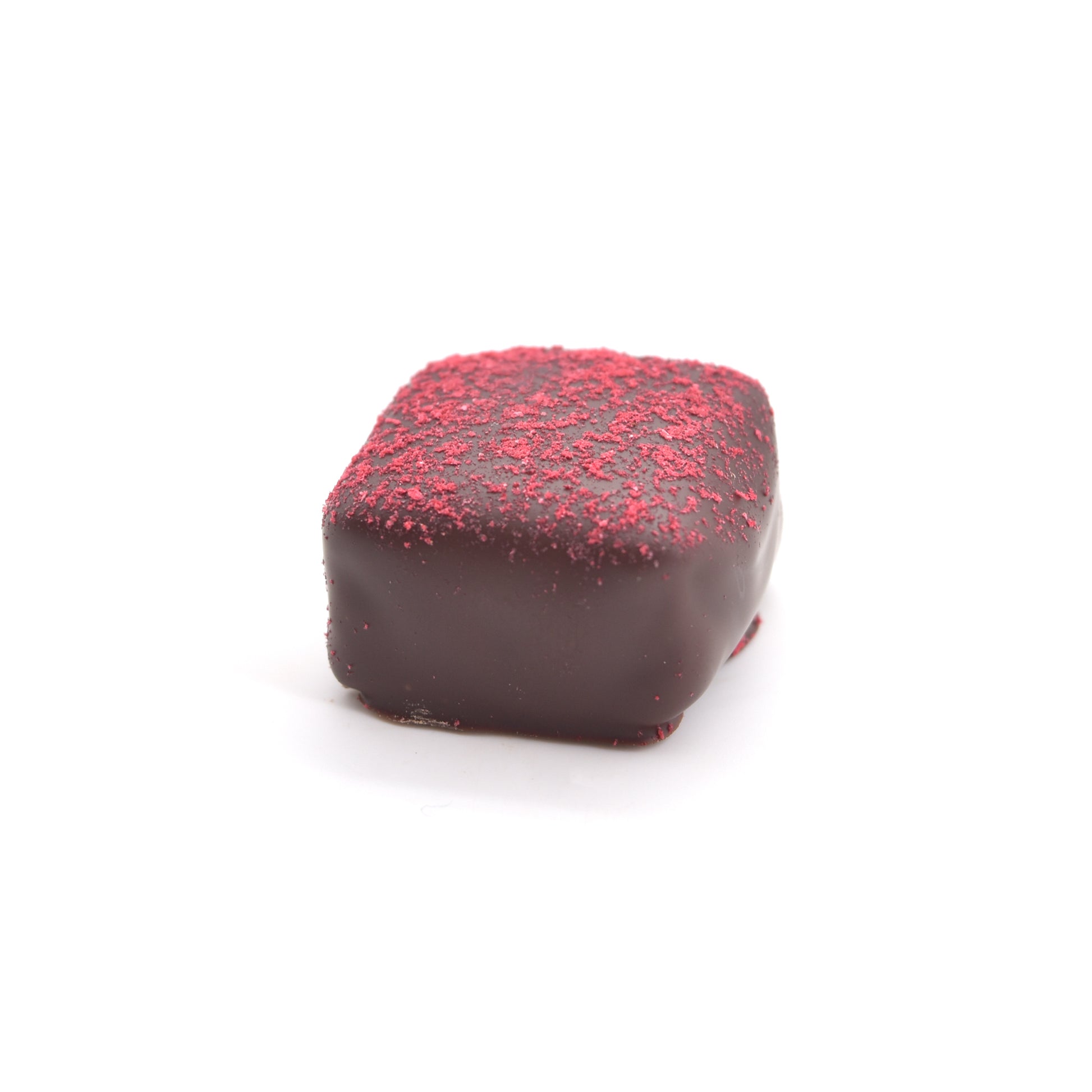 Carrés pralinés noir framboise